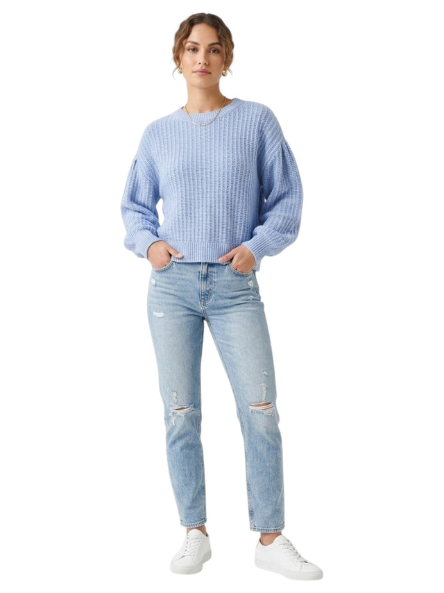 Image for Women's Ribbed Shiny Top,Light Blue