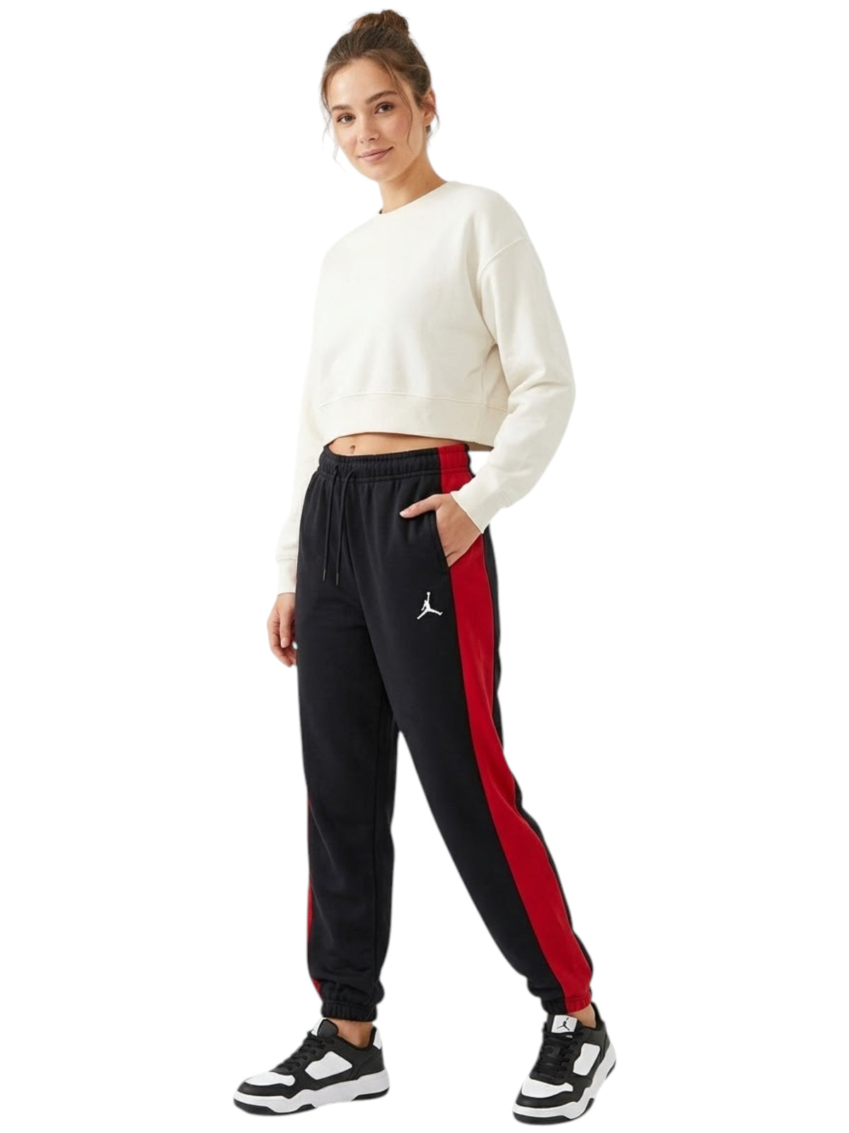 Image for Women's Brand Logo Printed SweatPants,Black/Red