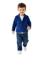 Image for Kids Boy's Plain Velour Blazer,Navy Blue
