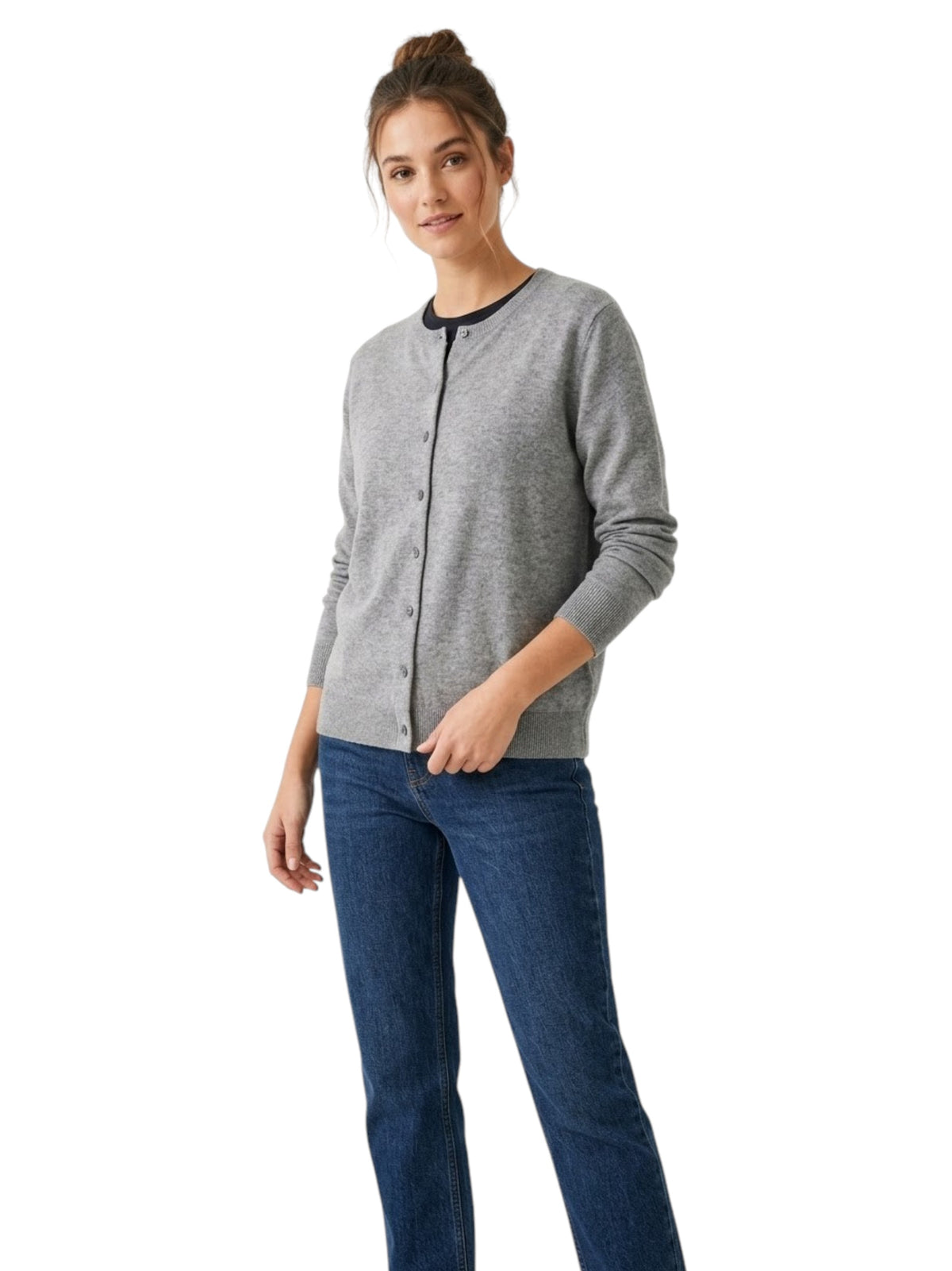 Image for Women's Plain Cardigan,Grey