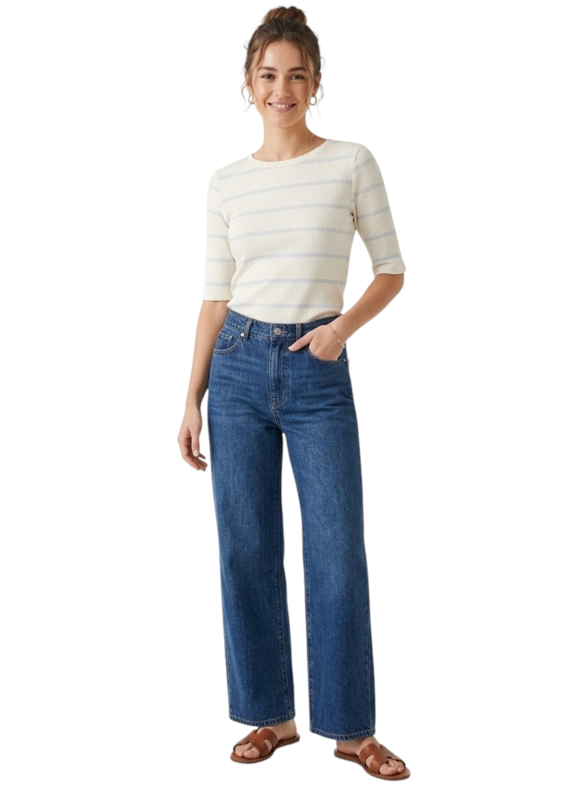 Image for Women's Striped Top,Off White