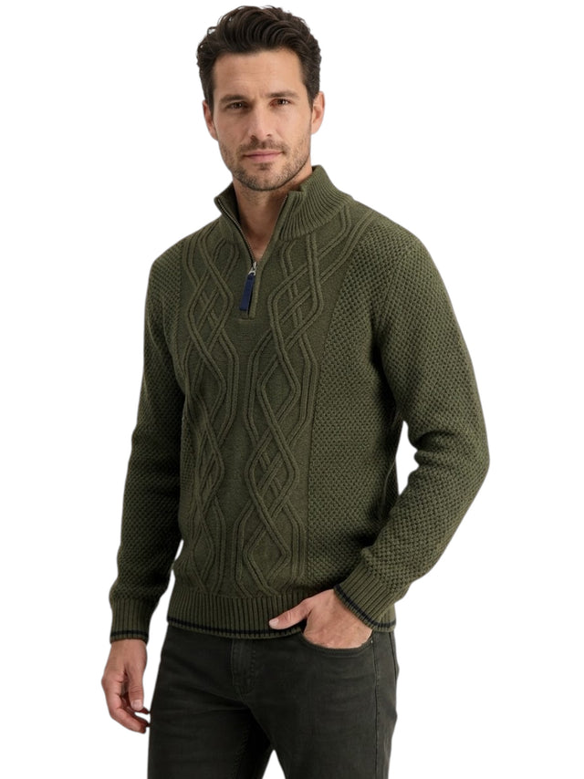 Image for Men's Ribbed Top,Olive Green