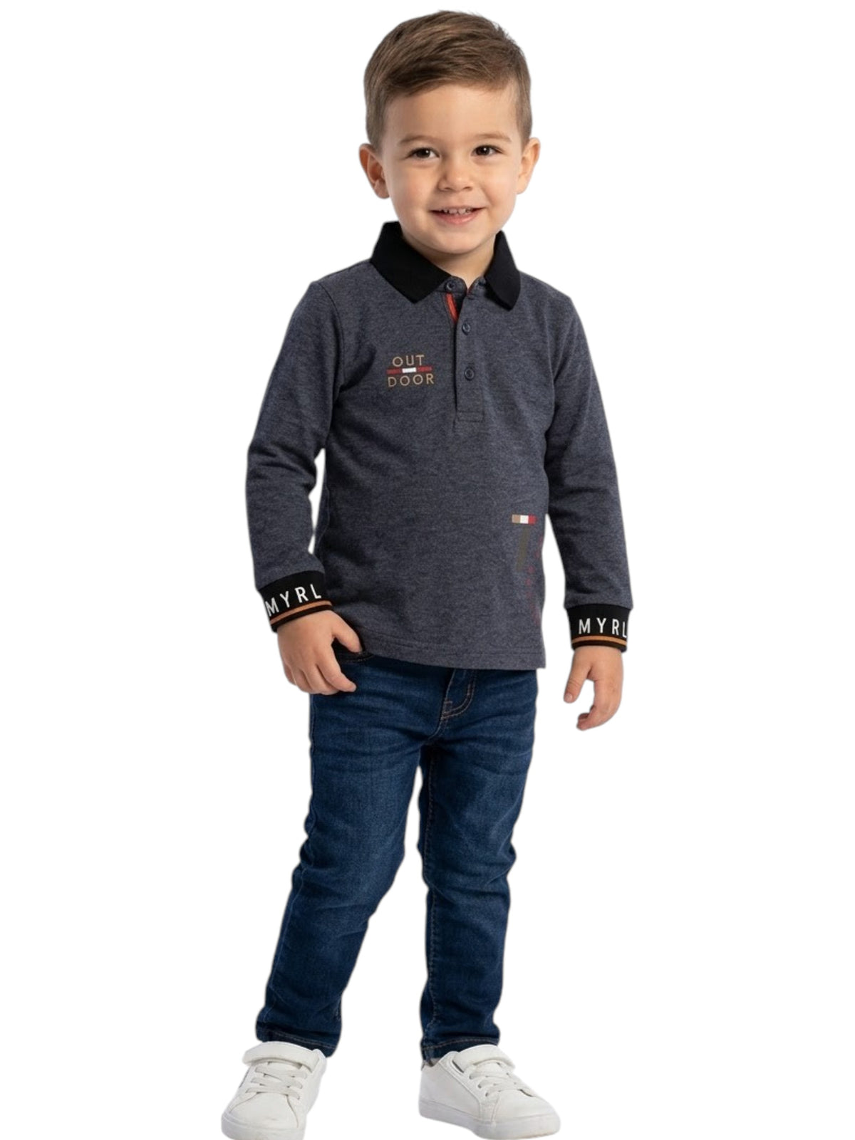 Image for Kids Boys Textured Knitted Top,Navy Blue
