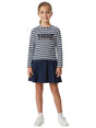 Image for Kids Girl Striped Dress,White/Navy Blue