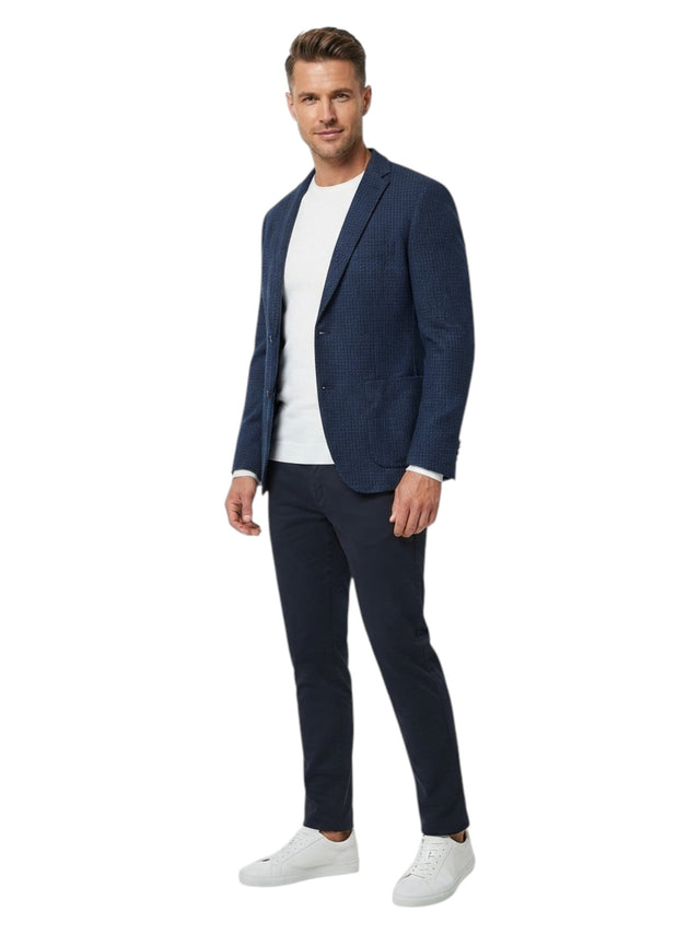 Image for Men's Plaid Blazer,Navy Blue