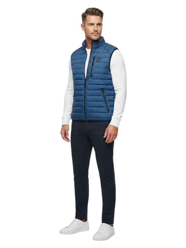 Image for Men's Plain Puffer Gilet,Blue