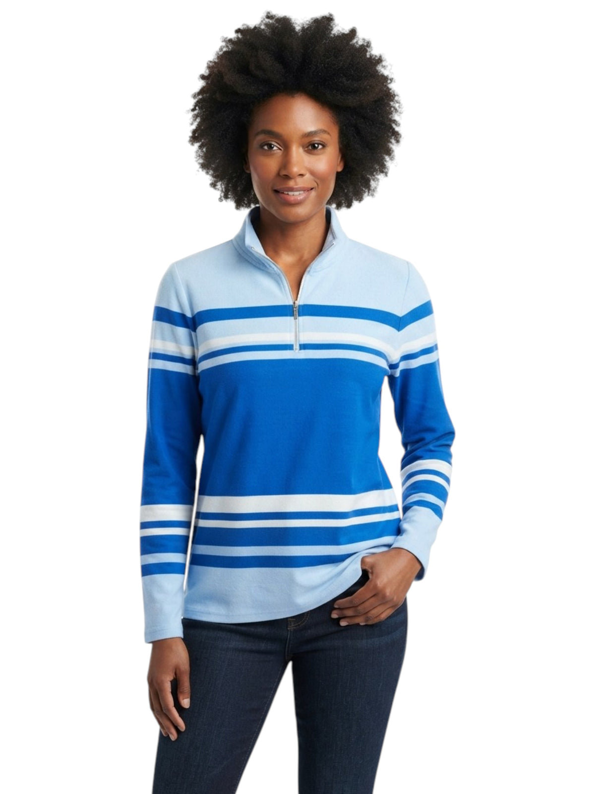 Image for Women's Striped Casual Top,Blue