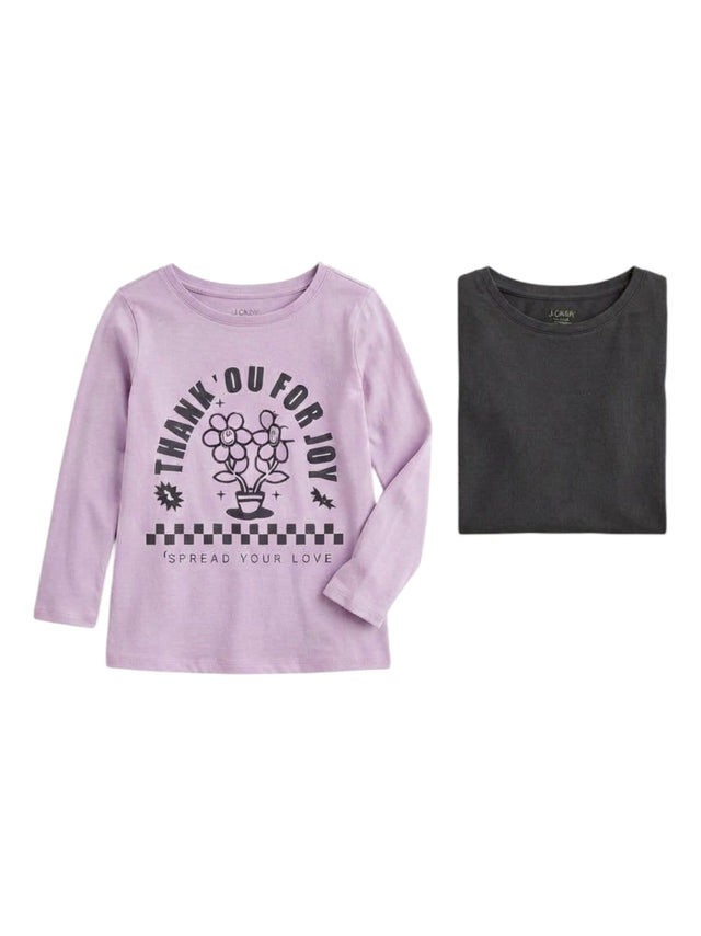 Image for Kids Girl Printed Top 2 Pcs,Purple/Grey