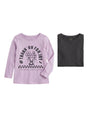 Image for Kids Girl Printed Top 2 Pcs,Purple/Grey