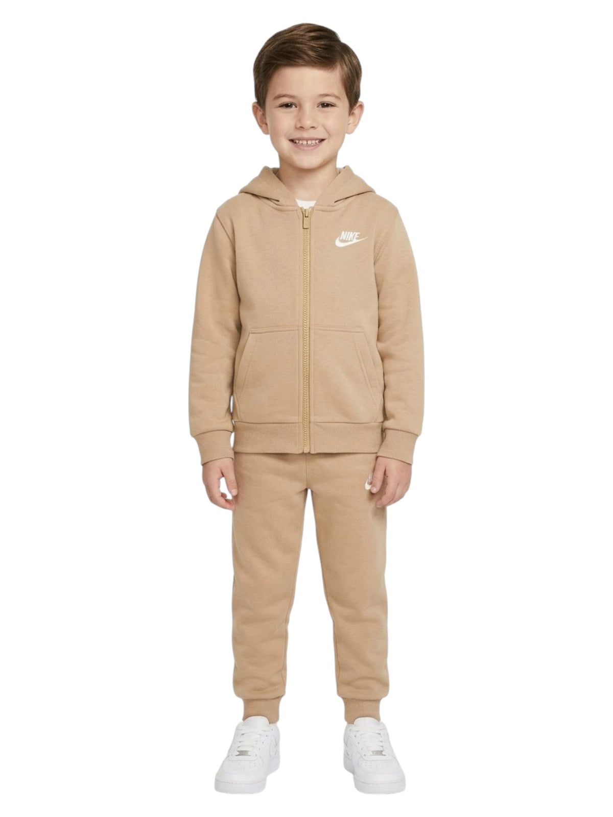 Image for Kids Boy Brand Logo Embroidered Tracksuit,Beige