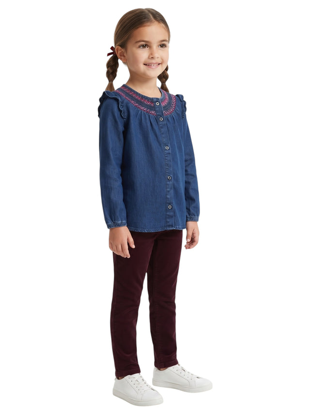 Image for Kids Girl Plain Denim Top,Blue