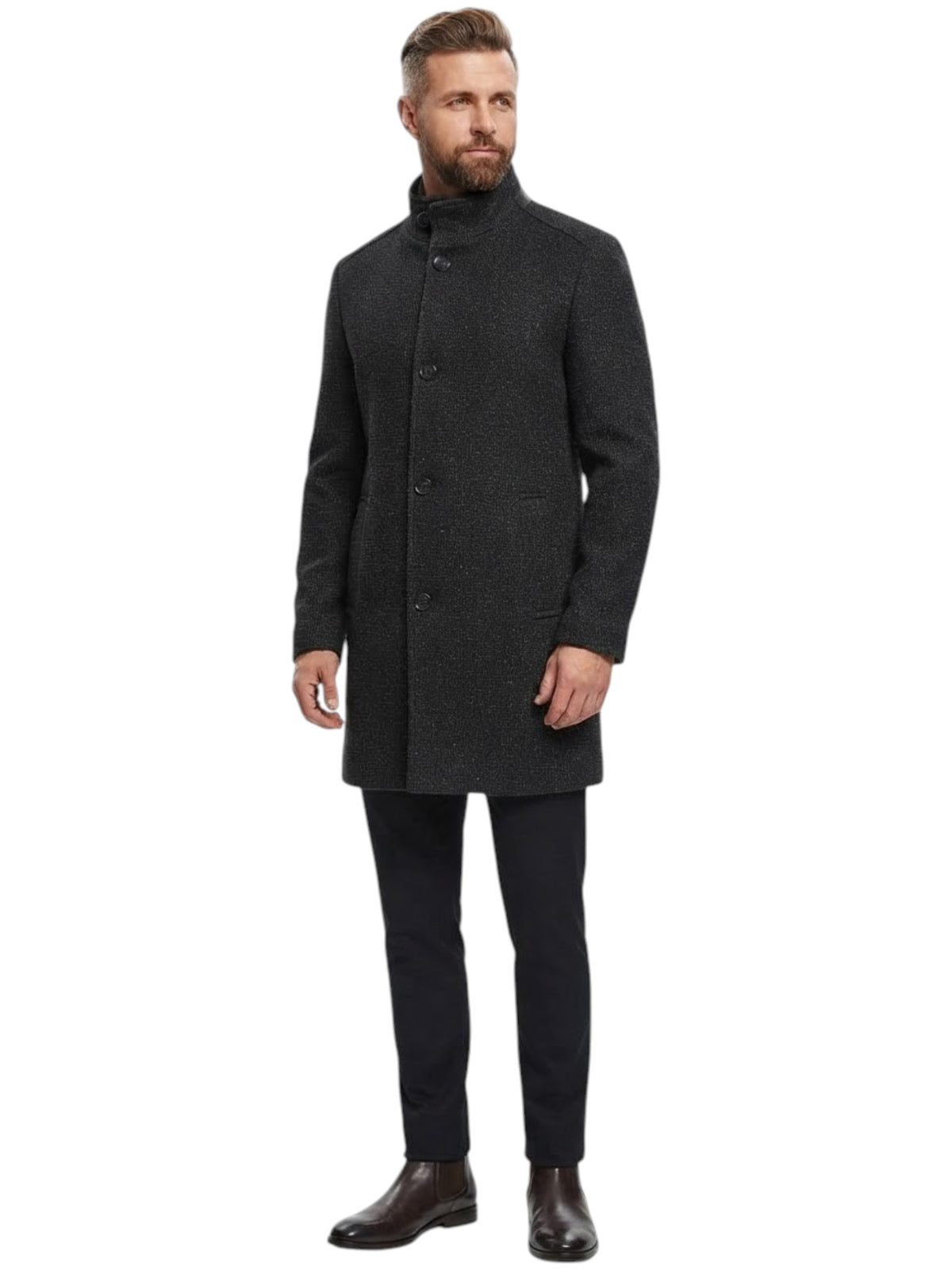 Image for Men's Textured Coat,Black