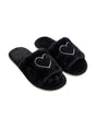 Image for Women's Printed Faux Fur Slippers,Black