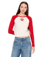 Image for Women's Printed Top,White/Red