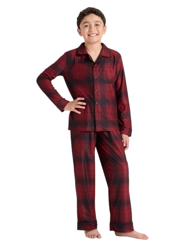 Image for Kids Boy Plaid Sleepwear Set,Red