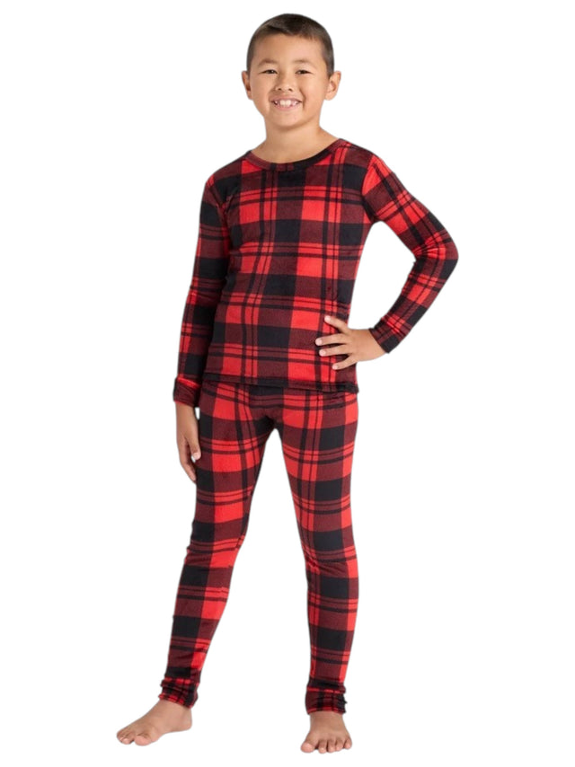 Image for Kids Boy Plaid  Sleepwear Set,Red