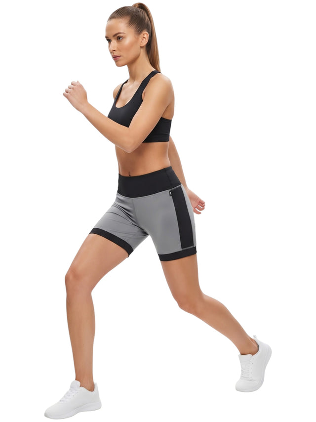 Image for Women's Plain Biker Shorts,Black/Grey