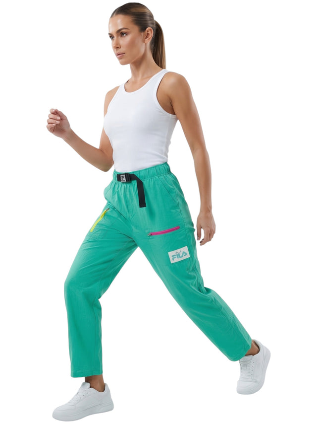 Image for Women's Brand Logo Printed Parachute Pants,Green