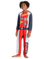 Image for Kids Boy Printed Sleepwear Jumpsuit,Red/Navy