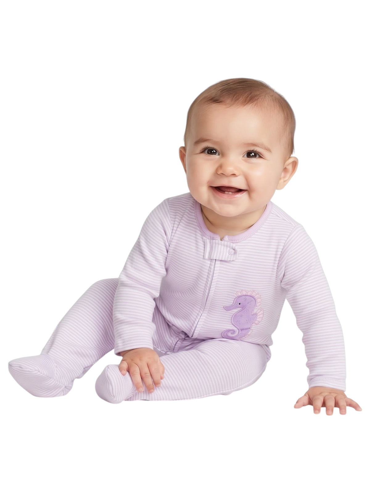 Image for Kids Girl's Striped SleepWear Jumpsuit,Light Purple/White