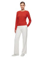 Image for Women's Ribbed Sweater,Burnt Orange