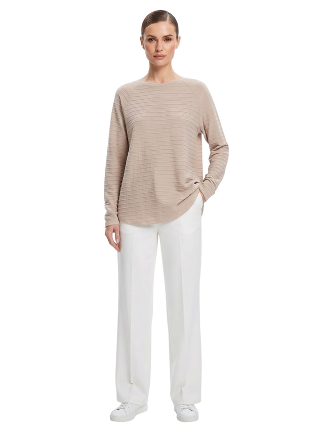 Image for Women's Ribbed Top,Beige