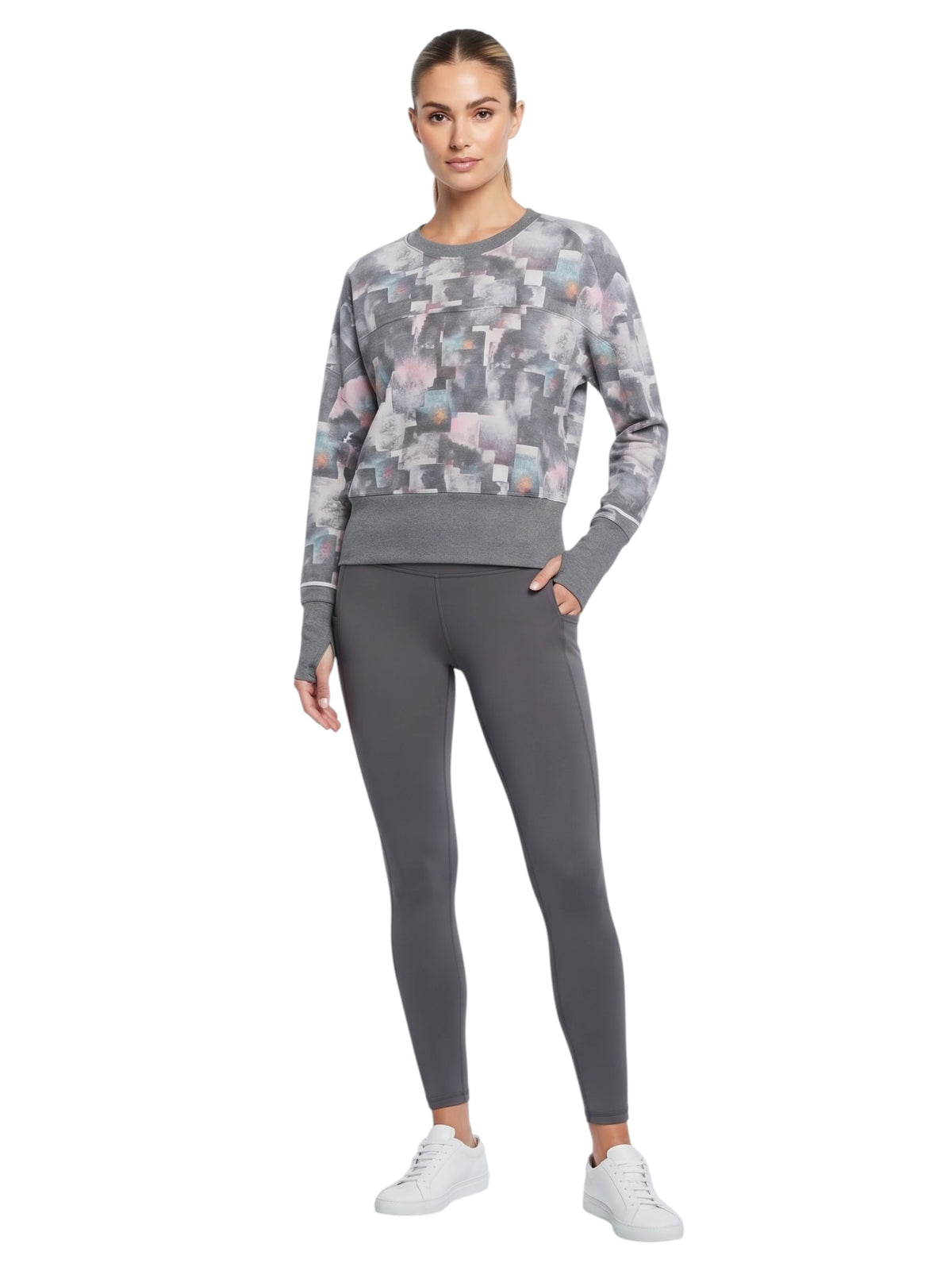 Image for Women's Printed Sport Top,Grey