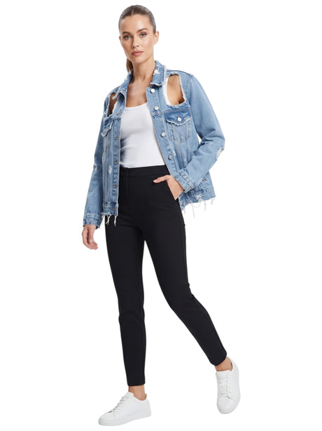 Image for Women's Ripped Denim Jeans,Light Blue