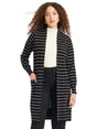 Image for Women's Striped Knit Cardigan,Black