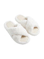 Image for Women's Plain Crossed Faux Fur Slippers,White