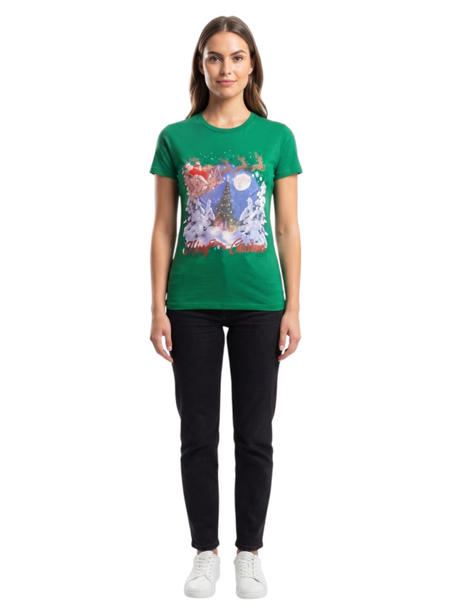 Image for Women's Printed Top,Green