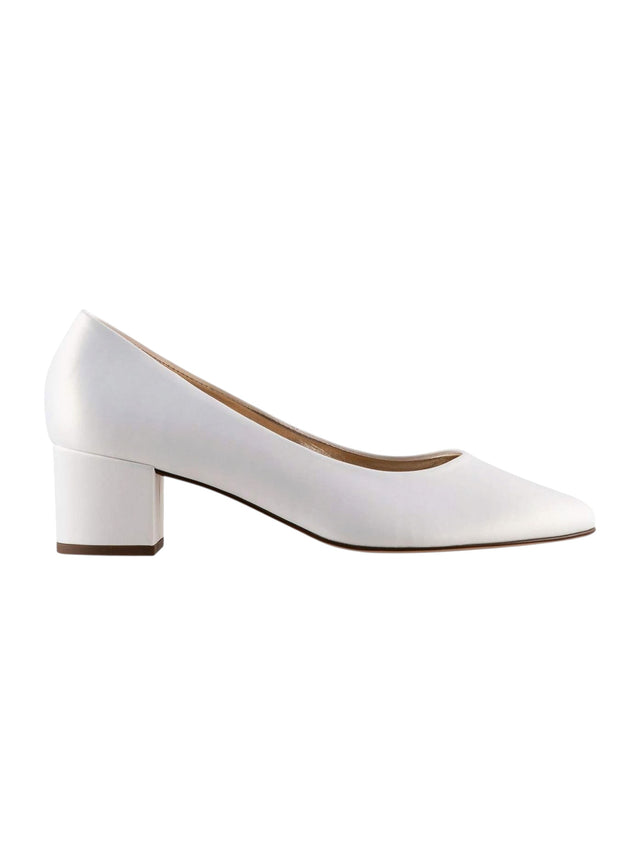 Image for Women's Matte Leather Pump,Off White