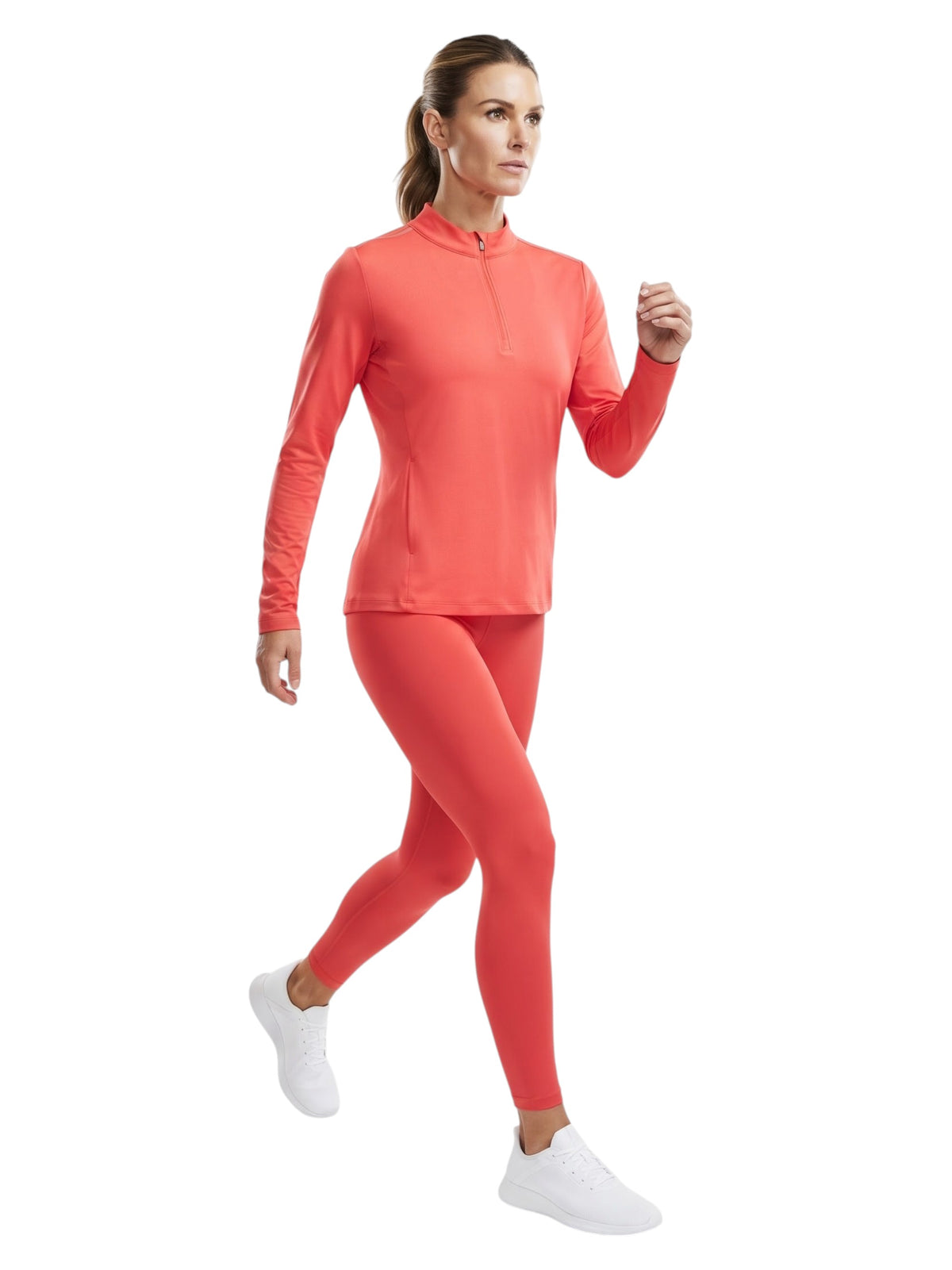 Image for Women's Plain Sport Top,Coral Red