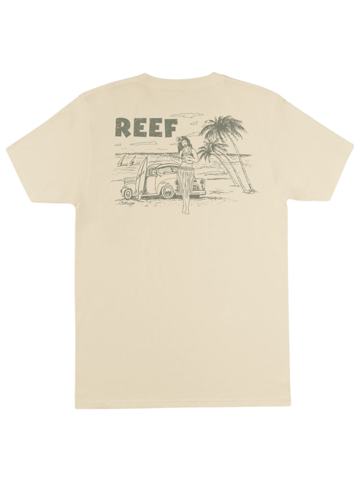 Men's Back Printed Top,Beige