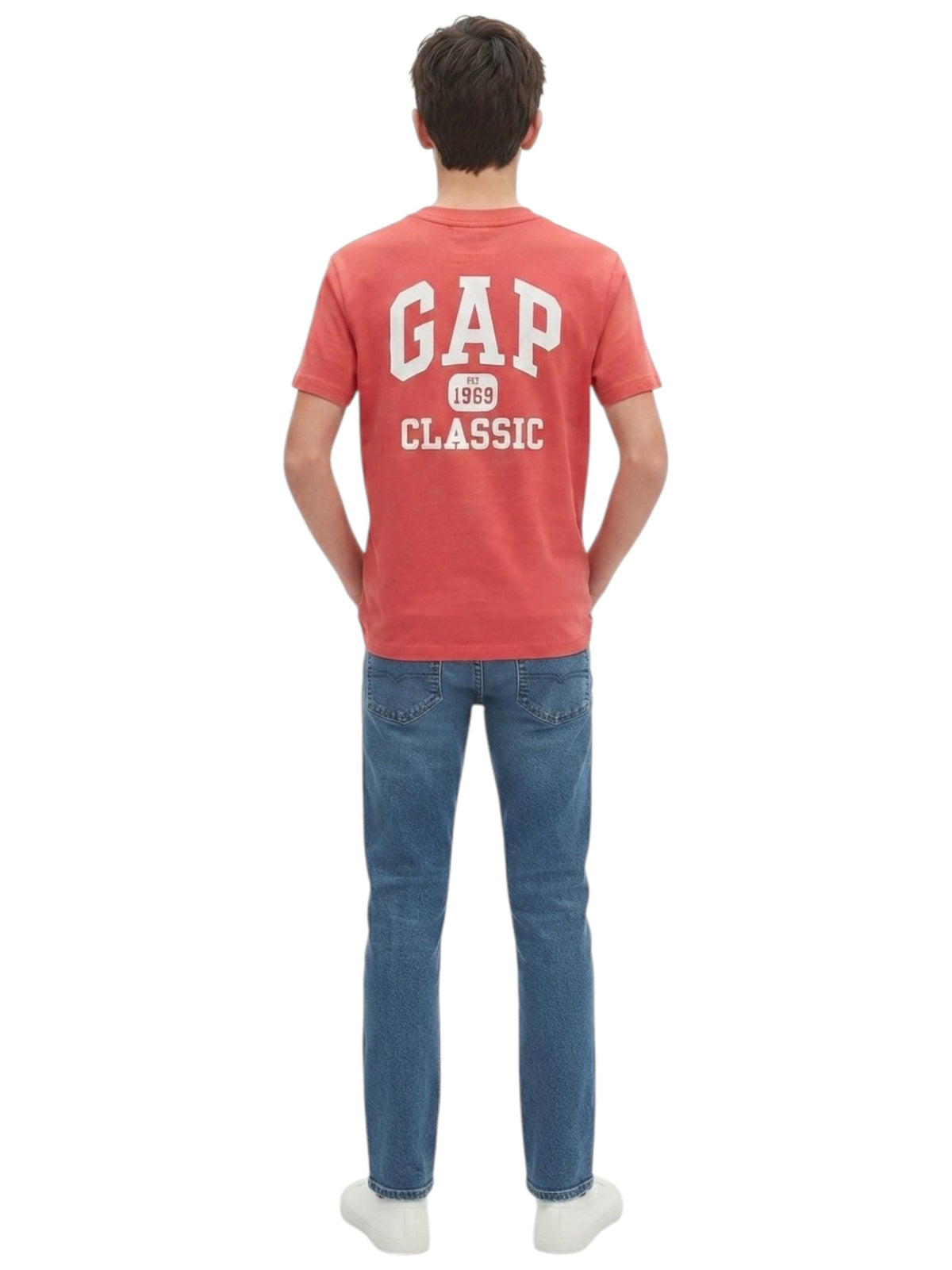 Kids Boy's Brand Logo Printed Top,Light Red