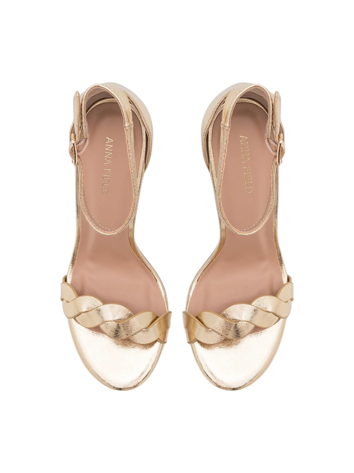 Women's Plain Heeled Shoes,Gold