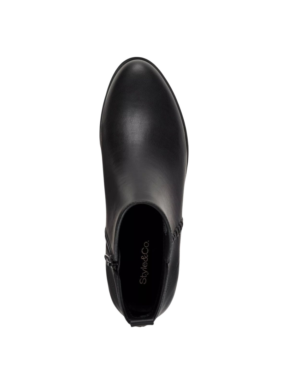 Women's Plain Leather Ankle Boots,Black