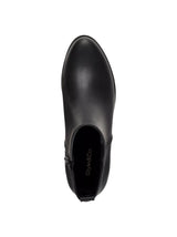 Women's Plain Leather Ankle Boots,Black