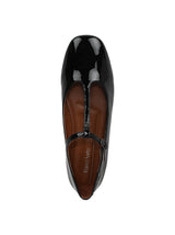 Women's Plain Leather Ballerina,Black