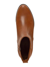 Women's Plain Leather Akle Boots,Brown