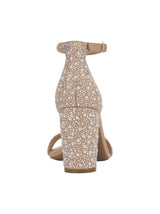 Women's Strass Heeled Sandal,Beige