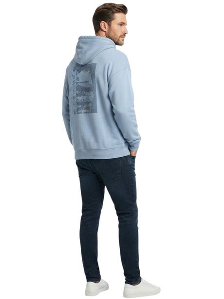 Men's Printed Hoodie,Blue