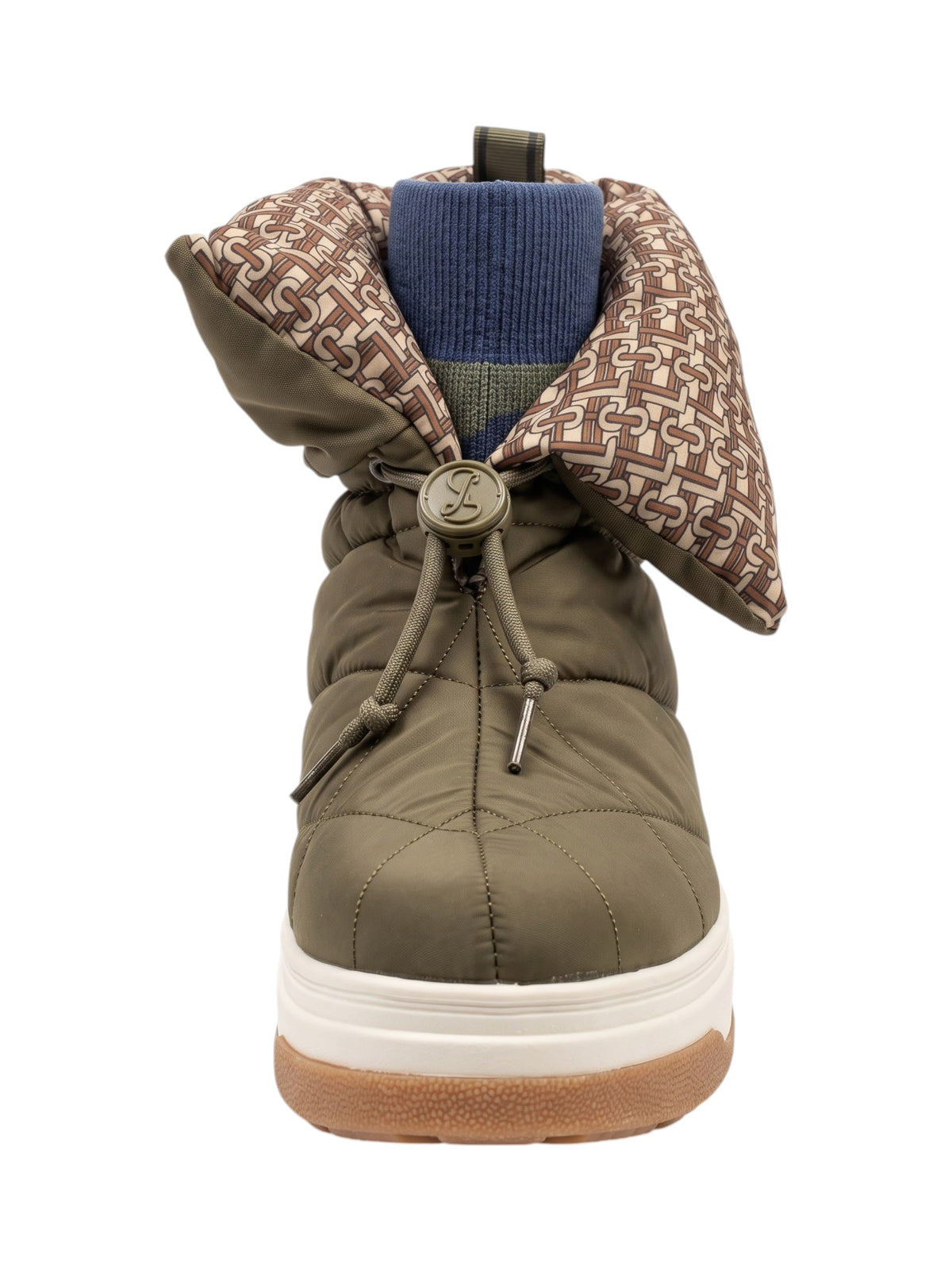 Women's Quilted Ankle Boots,Olive Green