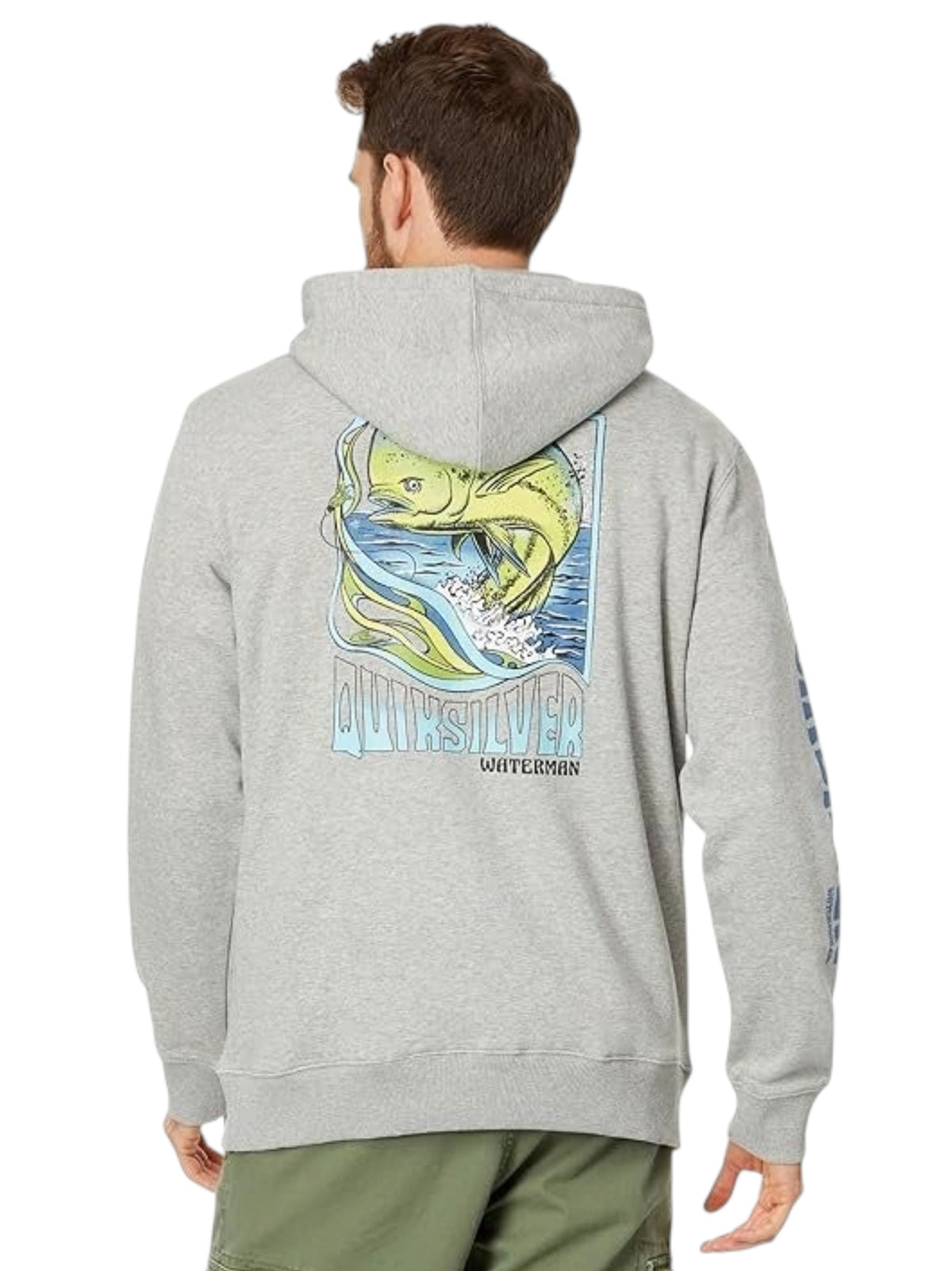 Image for Men's Printed Hoodie,Grey