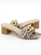 Women's Snake Printed Dress Sandals,Multi