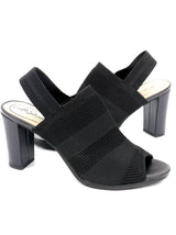 Women's Knit Cushioned Slingback Heels,Black