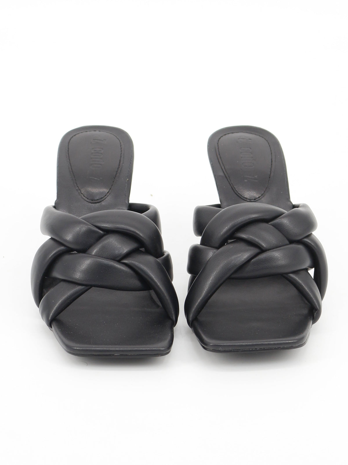 Image for Women's Braided Heeled Sandals,Black