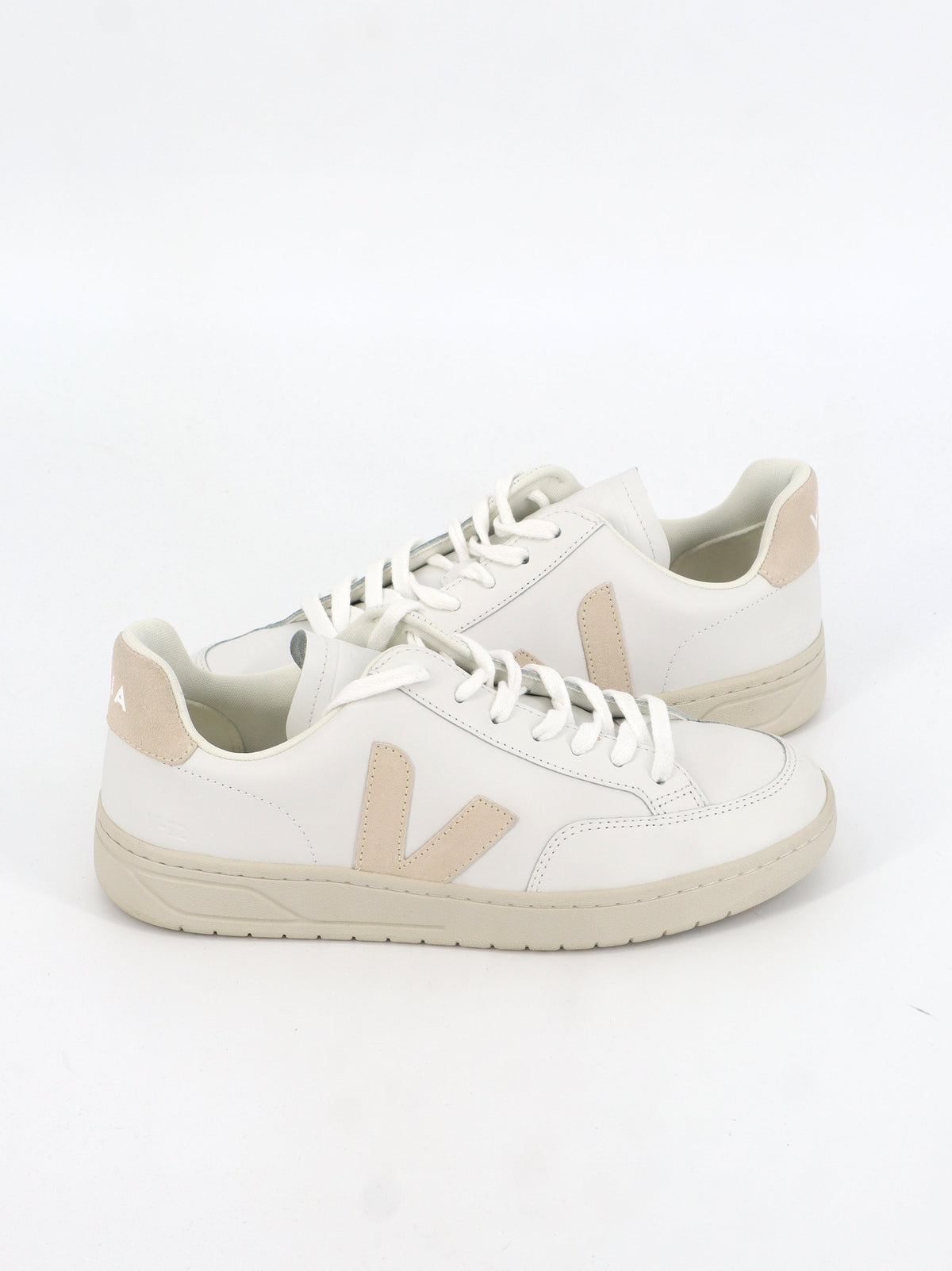 Women's Brand Logo Embroidered Sneakers,White/Cream