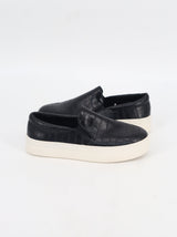Image for Women's Textured Leather Flat Shoes,Black