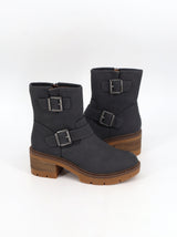 Women's Leather Ankle Boots,Grey